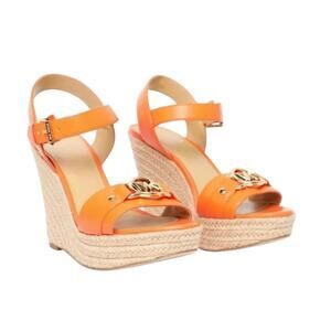 New! Michael Kors Footwear Rory Wedge Espadrille in Orange - Size 6